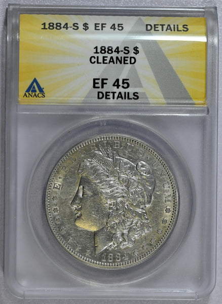 1884-S ANACS EF 45 Details Cleaned Morgan Dollar