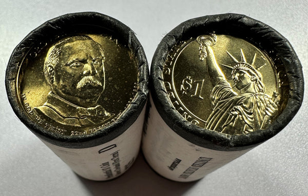(2) - $25 BU Rolls Grover Cleveland (1st term) Prez Dollars, two rolls of D mint coins.