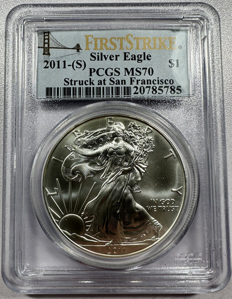 2011 -(S) Silver Eagle, First Strike, PCGS MS70