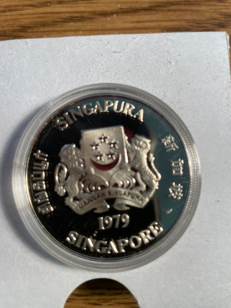 1979 SINGAPORE 10 DOLLARS SILVER PROOF COIN