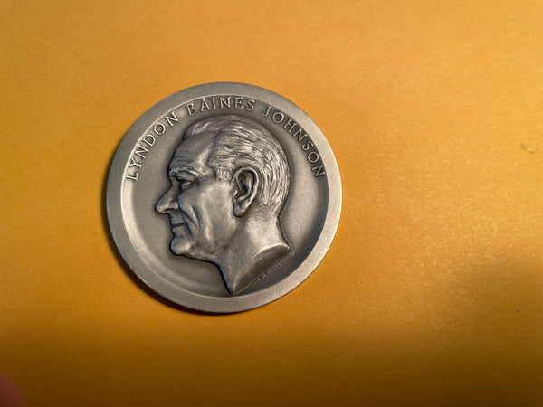 Lyndon B. Johnson Silver Medal, Medallic Arts, NY, New York, 4.845 oz, Box/Papers #2379
