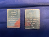 SILVER Replicas of the Royal Silver Wedding Commemorative postage stamps 3p & 20p