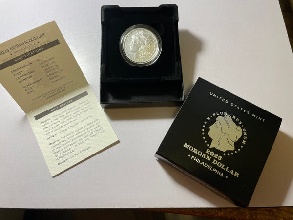 2023 P Morgan Silver Dollar Uncirculated Coin w/US Mint Box and COA