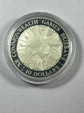 1982 Australia 10 Dollars Commonwealth Games-Brisbane .925 Silver Coin in Case