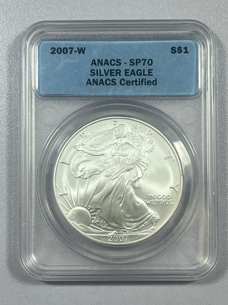 2007-W ANACS SP70 Burnished American Silver Eagle