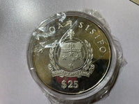 Samoa 1986 Kon Tiki $25 Tala 5oz Silver Coin Proof Box COA