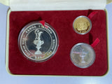 THE OFFICIAL AMERICA'S CUP 1987 GOLD AND SILVER COINS SET SINGAPORE MINT