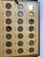 1 Meghrig American Coin Album Binder For Large Pages - Wayte Raymond Style with 4 pages Lincoln cents with coins 1909 to 1971