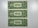 Lot of 3-1935A Silver Certificate Banknotes w/Sequential Serial Numbers-FR# 1608