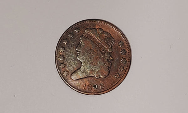 Online Special - 1828 Cleaned 12 Stars Classic Head Half Cent