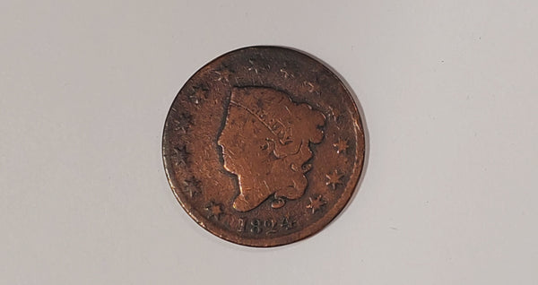 Online Special - 1824 Liberty Head Large Cent - Cleaned