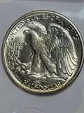 1945 Walking Liberty Half Dollar $1/2 light two-sided central and rim toning