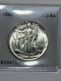 1945 Walking Liberty Half Dollar - Fifty Cent Piece - Choice UNC