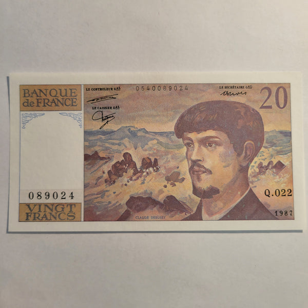 1987 Vingt (20) Francs Banque de France Banknote 151b UNC