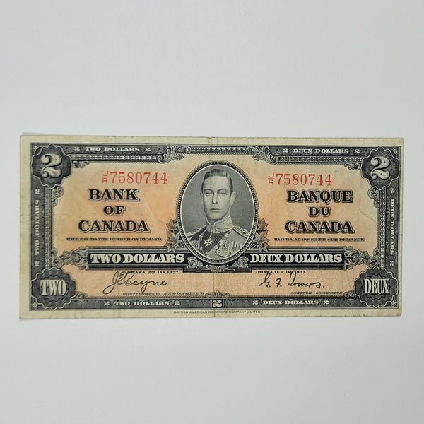1937 Canada $2 Fine P59c Banknote *