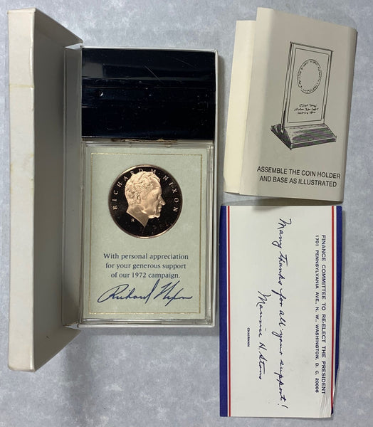 Official RNC 1972 Richard Nixon Presidential Campaign Bronze Medal in Original Box*