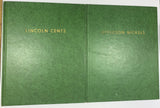 Lot of 2 Empty 1958 Whitman Coin Albums-Lincoln Cents & Jefferson Nickels *