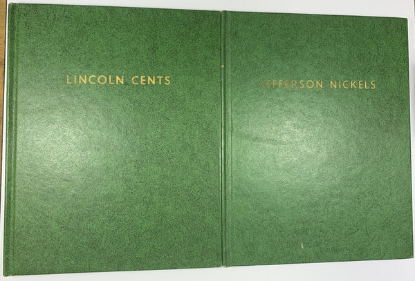 Lot of 2 Empty 1958 Whitman Coin Albums-Lincoln Cents & Jefferson Nickels *