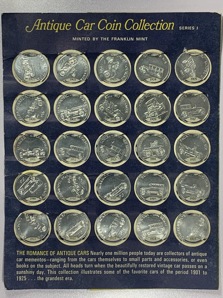 Sunoco Franklin Mint Antique Car Collection 1968 Series 1 Coin Set with Card *
