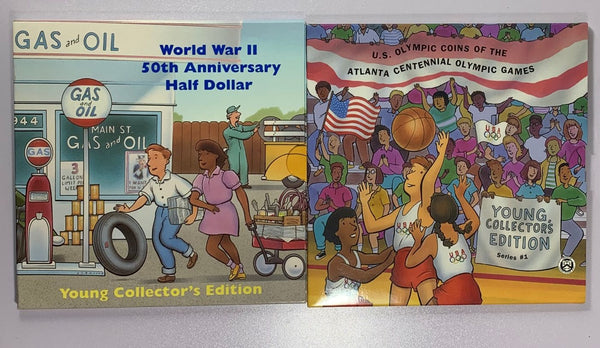 Lot of 2-1995 World War II & Atlanta Olympics Basketball Modern Commem Halves *