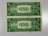 Lot of 2-1935 Series FR1607 $1 Dollar Blue Unc Seal Silver Certificates Seq SN*