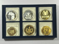 Set of 6 Ronald Reagan, WWII, Civil War, Abe Lincoln, Robert E Lee, Eisenhower Coins