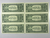 Lot of 6 $1 Millennium Unc Federal Reserve Notes from all Federal Reserve Banks