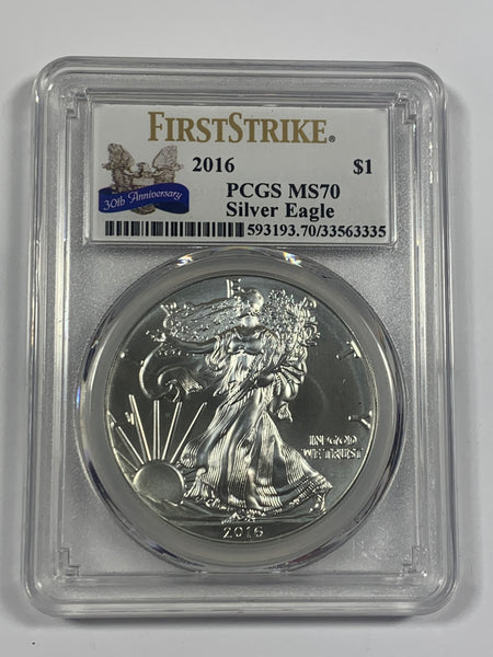 2016 PCGS MS70 American Silver Eagle - First Strike *