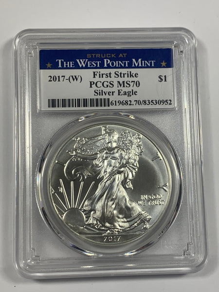 2017(W) PCGS MS70 American Silver Eagle - Struck at West Point - First Strike *