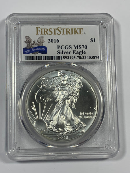 2016 PCGS MS70 30th Anniversary American Silver Eagle - First Strike *