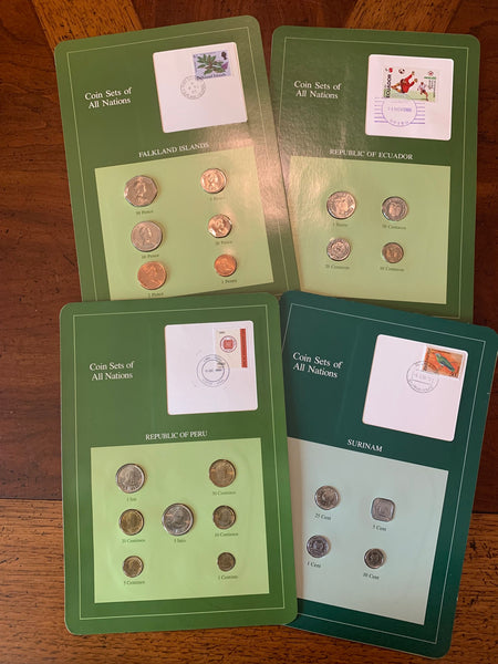 Coins Sets Of All Nations - Falkland Islands, Ecuador, Peru, Surinam *