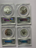 2014 JFK Silver Half Dollar 4-Coin Set 50th Anniv All Coins Graded 70 Perfect! *