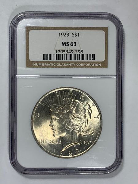 Online Special - 1923 NGC MS 63 Silver Peace Dollar in Old Holder