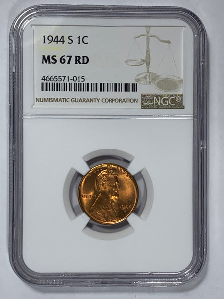 1944-S NGC MS 67 RD Lincoln Cent