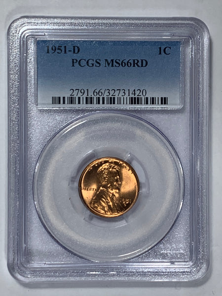 1951-D PCGS MS66RD Lincoln Cent