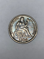 Love Token - Victorian writing on 1890 Seated Liberty Dime
