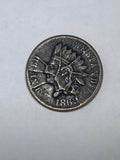 1863 Civil Store Card Cent Broas Pie Baker NY - Shattered Die