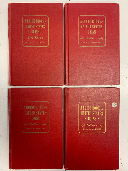 Lot of 4 (13, 18, 20, 24 Editions) A Guide Book of United States Coins - Red Books