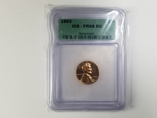 ICG Graded Proof 1953 Lincoln Wheat Cent (PR68 RD)