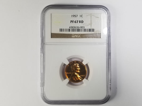 NGC Graded Proof 1957 Lincoln Wheat Cent (PF67RD)