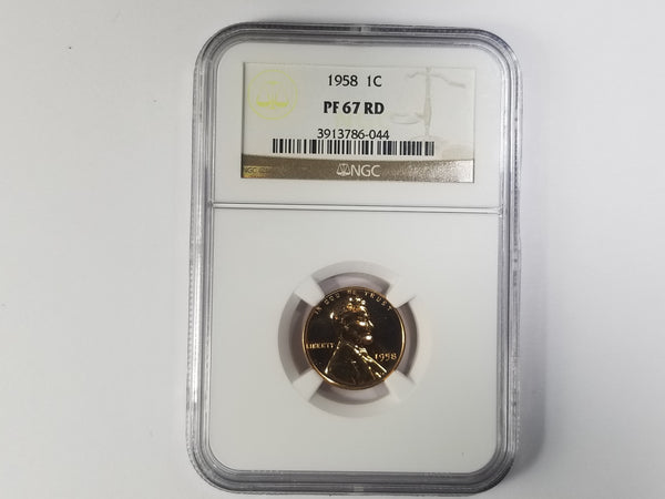 NGC Graded Proof 1958 Lincoln Wheat Cent (PF67RD)